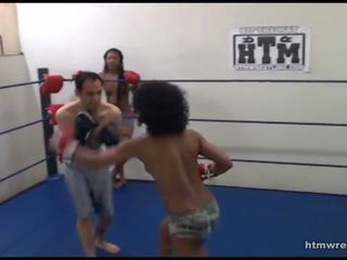 Femdom Boxing Beatdown - Wimp gets Smashed: Free HD adult clip 43