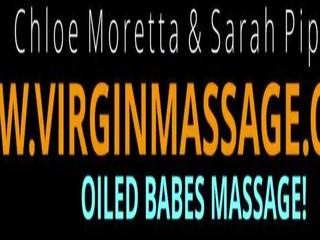 Chloe and Sarah Virgin Massage, Free Lesbian Massage Seduction HD adult clip