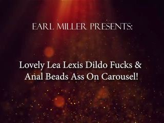 Handsome oversexed lea lexis dildo fucks & silit beads her asshole on carousel!