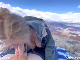Epic hiking ficken ein groß hintern amateur blond auf top- von ein cliff - geil hiking ft molly pillen pov 4