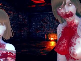 Flirttaileva undead zombi tytöt haluta kohteeseen syödä sinua elossa: hd aikuinen elokuva f6