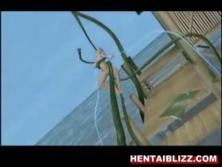 Al 3-lea animat hentai strada fata devine inpulit de uriaș tentac