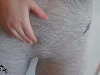 Cumming in Her Panties and Yoga Pants Pull Them up: x rated clip b1
