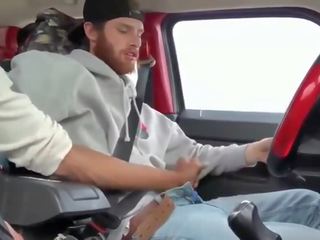 Two gorgeous Men Masturbating In The Car
