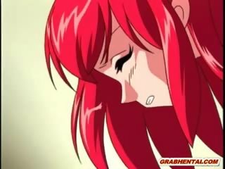 Tóc đỏ hentai bạn gái bắt và poked tất cả lỗ thủng qua xúc tu c