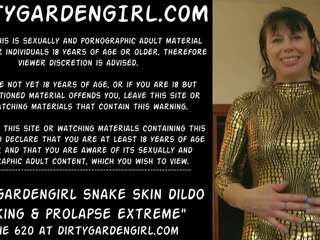 Dirtygardengirl ular kulit dildo/ alat mainan seks seks / persetubuhan & prolaps keterlaluan