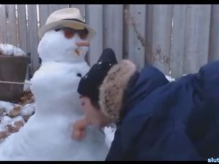 Canadien ado baise snowman