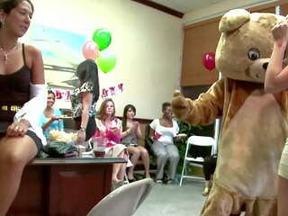 DANCING BEAR - Alaina Brooke's CFNM Fiesta With Big prick Male Strippers&excl;