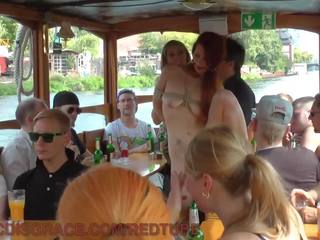Redhead Is Fucked On A Boat Full Of Strangers
