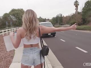 Fantastic Big Boob Blonde Hitchhiker Get A Van Ride And Hardcore BBC Fuck From A Friendly Driver
