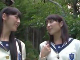 Japanilainen av lesbot koulutytöt, vapaa likainen elokuva 7b