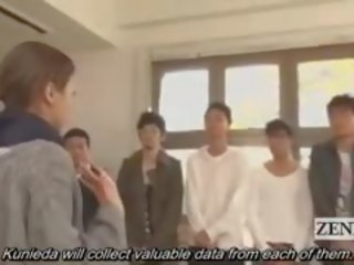 Subtitled bekläs kvinnlig naken hane japanska bisarrt grupp putz inspection