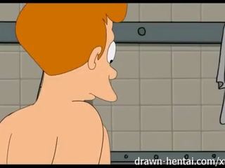 Futurama animasi pornografi - pancuran air seks tiga orang