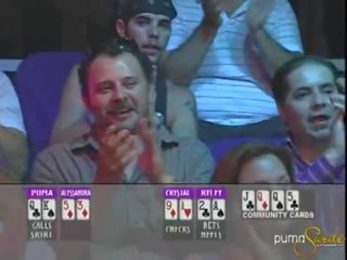 Blondynka puma swede wins za jackpot wewnątrz poker