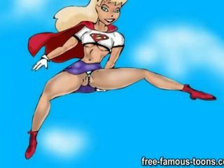 Beroemd tekenfilm superheroes orgie