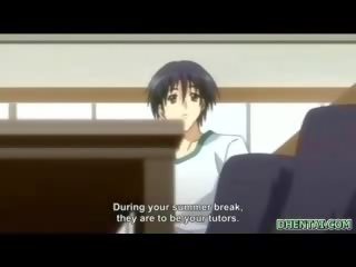 Hentai babe lærer bryst suging og tittyfuckin