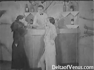 Autêntico clássicos sexo filme 1930s - duas raparigas e um gajo sexo a três