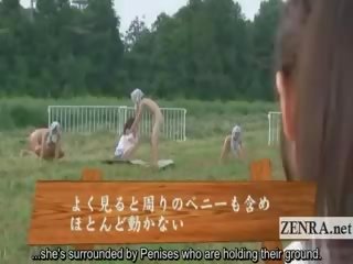 Підзаголовок одягнена жінка голий чоловік назовні японія сперма ranch мастурбація мінет