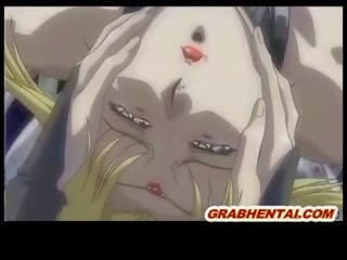 Blonde hentai exceptional brutally tentacles fucked