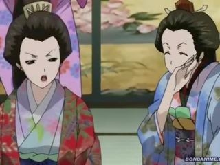 Sebuah mengikat kaki dan tangan geisha mendapat sebuah basah menitis seksi untuk trot alat kemaluan wanita