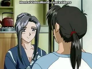 Hentai x rated film with a shy brunette