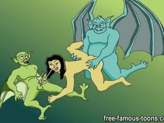 Famoso demona y gargoyles dibujos animados orgía