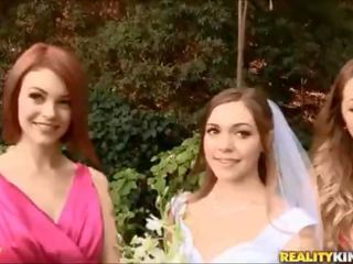Pantyless bride and maids have fun